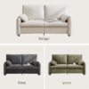 Minimalist Sofa 800Lbs Down Filled, Multiple Colors, Chenille, Living Room & Bedroom - Beige - Image 8