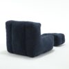 Modern Indoor Fluffy Bean Bag Chair With Memory Foam And Ottoman Super Soft Velvet - Blue - Image 17