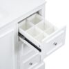 36" Transitional Bathroom Vanity With Sink, Soft Close Doors, Adjustable U Shelf, 3 Drawers - White - Image 19