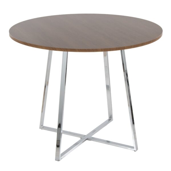 Cosmo - Canary Contemporary Dining Table - Chrome / Walnut