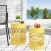 Outdoor Metal (Set of 2) End Table - Yellow - Image 2