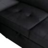 Sleeper Sectional Sofa, L-Shape Corner Couch Sofa Bed With Storage Ottoman & Hidden Arm Storage & USB Charge For Living Room Apartment - Black - Image 14