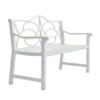 Outdoor Garden Patio Bench With Backrest And Armrest, Slatted Seat For Park, Yard & Porch, Balcony, Accommodates 2 - 3 People - White - Image 6