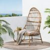 Outdoor Accent Chair With Basket Shape - Light Brown - Image 2
