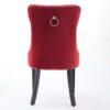 Classic Velvet Dining Chairs, High-End Tufted Solid Wood Contemporary Velvet Upholstered Dining Chair With Wood Legs Nailhead (Set of 2) - Burgundy - Image 6