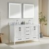 Freestanding Double Bathroom Vanity With Extra Black Handles - White - Image 17