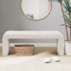 Modern Contemporary Waterfall Bench - Cream - Image 2