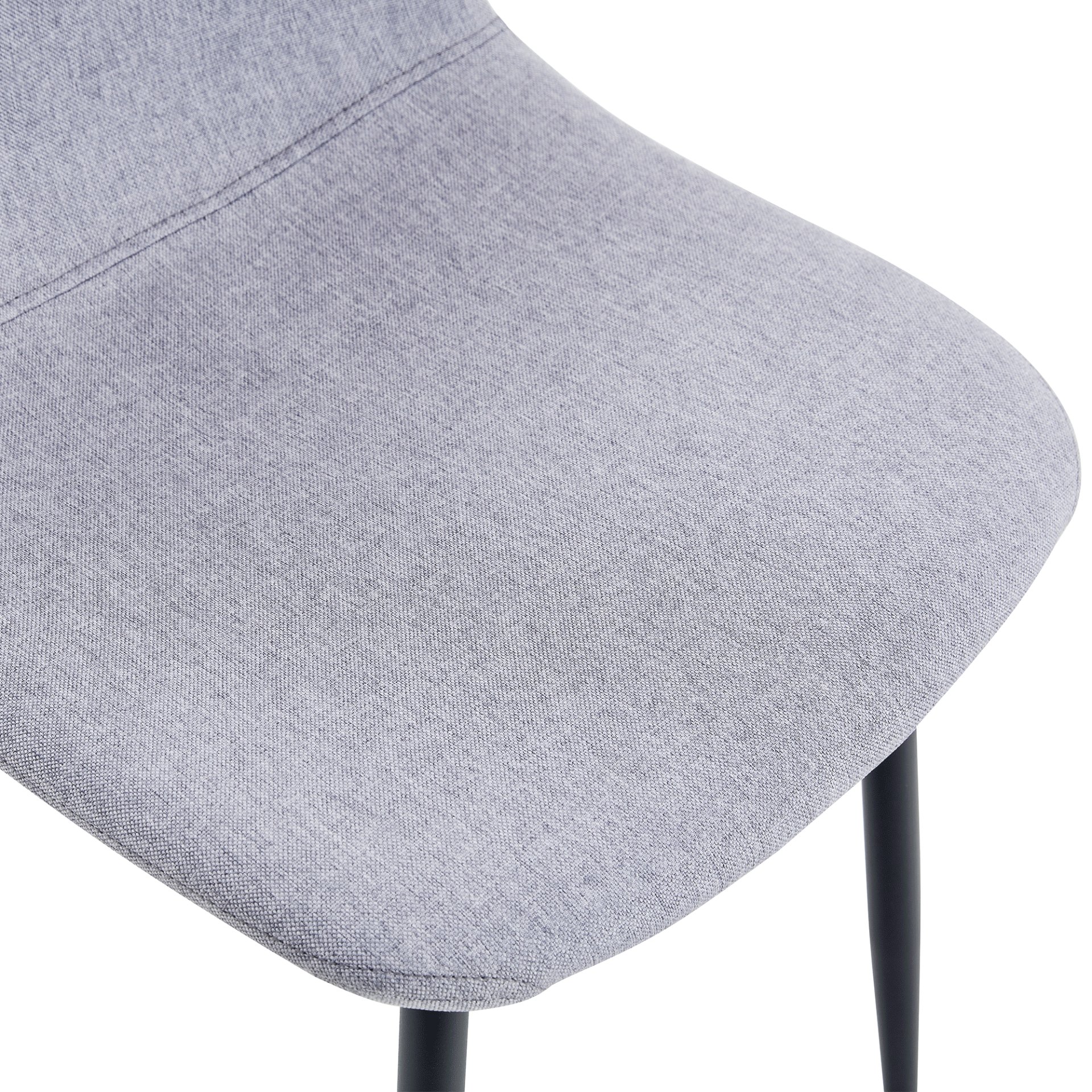(Set of 4) Fabric Back And Metal Combined Spoon Chairs Perfectly Matching Minimalist And Scandinavian Style Homes - Gray / Black - Image 15