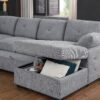 Nyhan - Upholstered Corner Sectional With Pull Out Loveseat And Storaged Chaise - Light Gray - Image 6