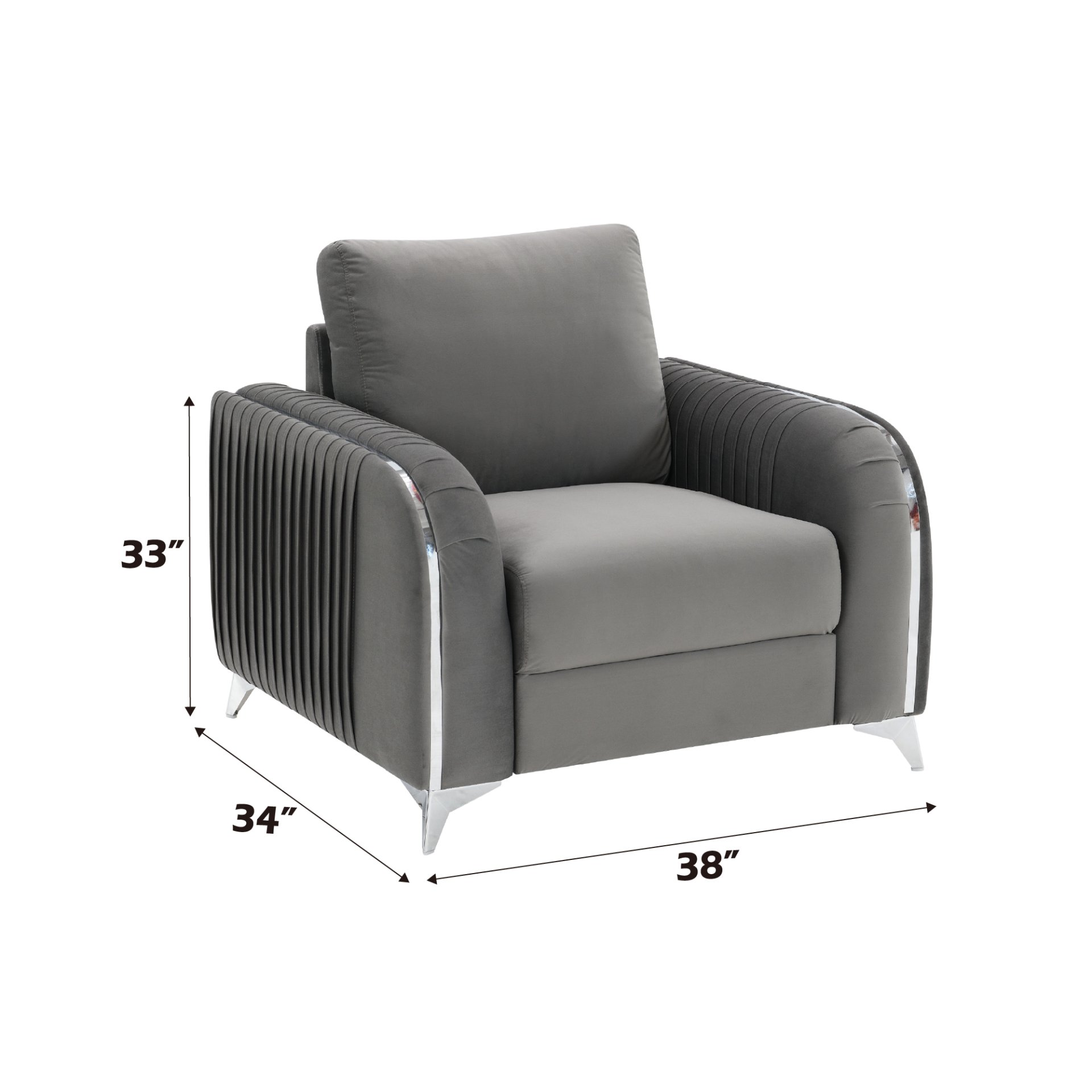 Wenona - Series 4 Pieces Living Room Set With A Coffee Table - Black / Gray - Image 6