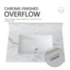 Elegant Bathroom Vanity Top With Rectangular Ceramic Sink And Backsplash - White - Image 4