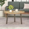 Round Coffee Table With Tray Edge Design - Natural / Black - Image 5