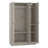 3 Door Shutter Wardrobe With Shelves - Gray - Image 4