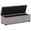 Avalon - Extra Large Storage Ottoman Bench - Cloud Gray - Image 3