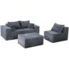 4 Piece Modular L Shaped Sectional Sofa With Spacious Chaise Lounge Corduroy Upholstery - Gray - Image 14
