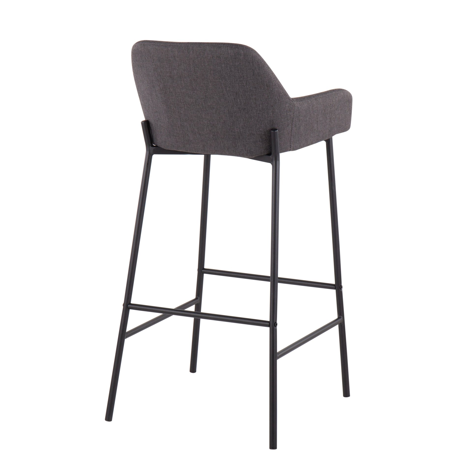 Daniella - Industrial Fixed Height Bar Stool (Set of 2) - Black / Charcoal - Image 4