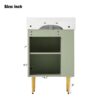 Bathroom Vanity, Combo Cabinet, Bathroom Storage Cabinet, Single Ceramic Sink, Left Side Storage - Green - Image 11