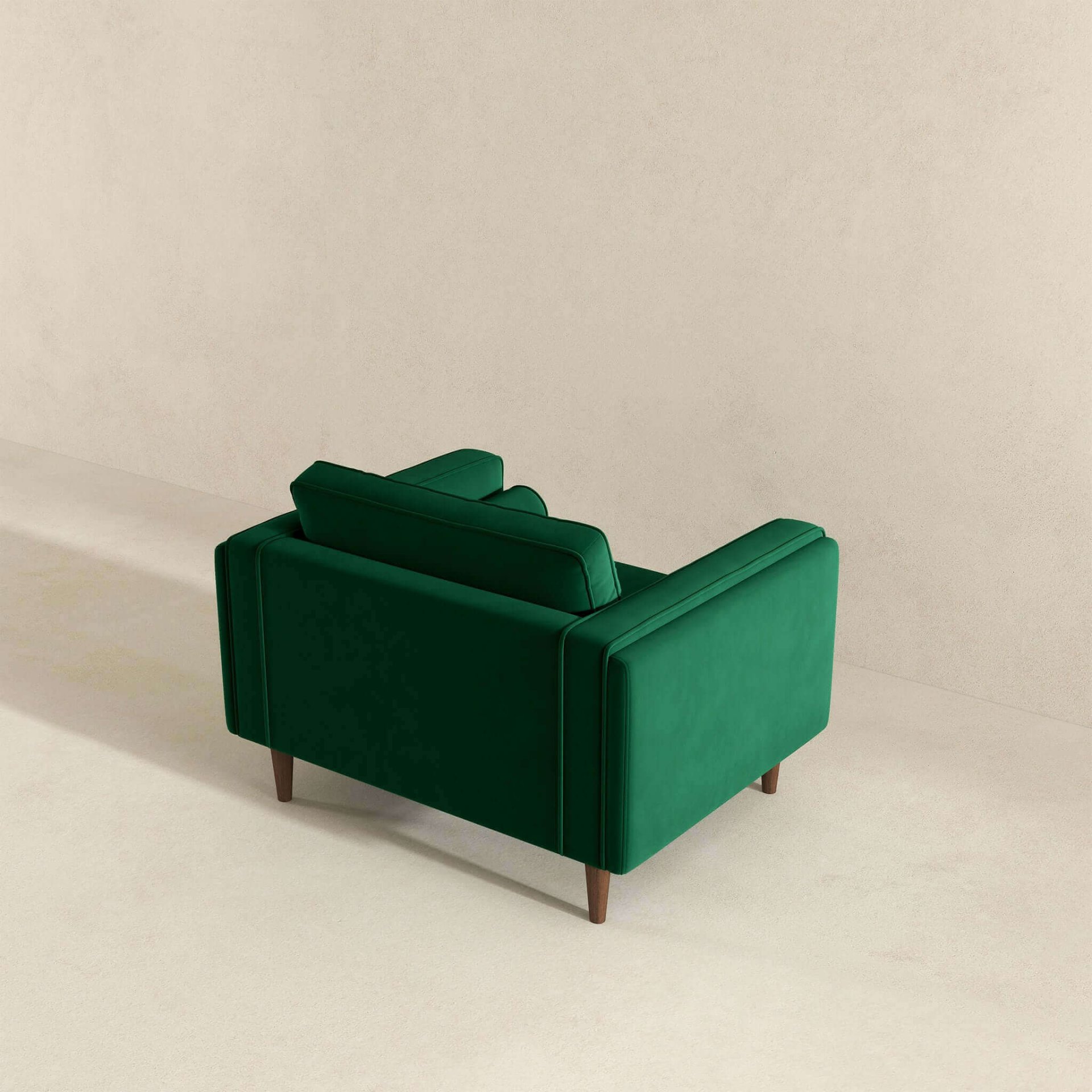 Amber - Velvet Lounge Chair - Brown / Dark Green - Image 7