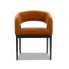 Mirah - Modern Open Barrel Dining Chair - Burnt Orange - Image 2
