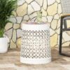Transitional Cranbrook Side Table With Tile Mosaic Top - White - Image 2