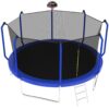 168.11" Trampoline With Basketball Hoop, Astm Approved Reinforced Type Outdoor Trampoline With Enclosure Net - Blue - Image 5
