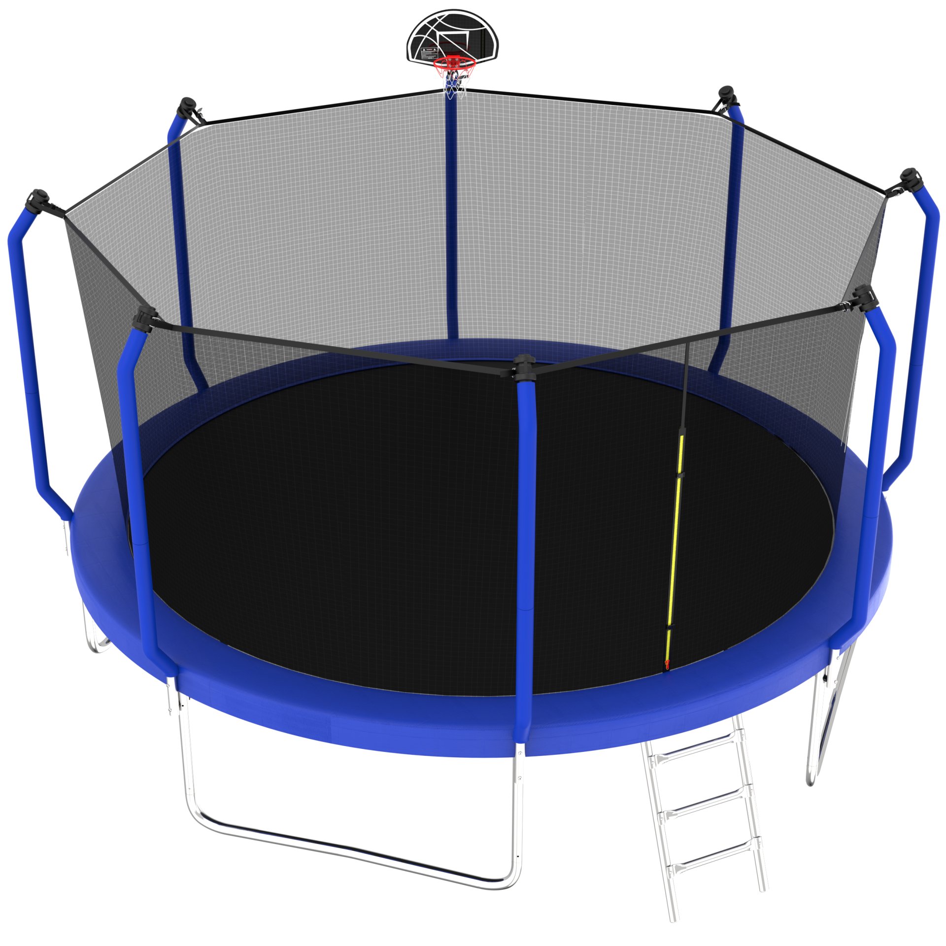 168.11" Trampoline With Basketball Hoop, Astm Approved Reinforced Type Outdoor Trampoline With Enclosure Net - Blue - Image 5