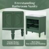 30" Bathroom Vanity With Sink, 2 Doors With Shelf, Soft Close Door Hinges, Vintage Style - Green - Image 7