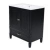 Vintage Style 30" Bathroom Vanity With Sink, Multi Functional Storage, Soft Closing Door - Black - Image 19