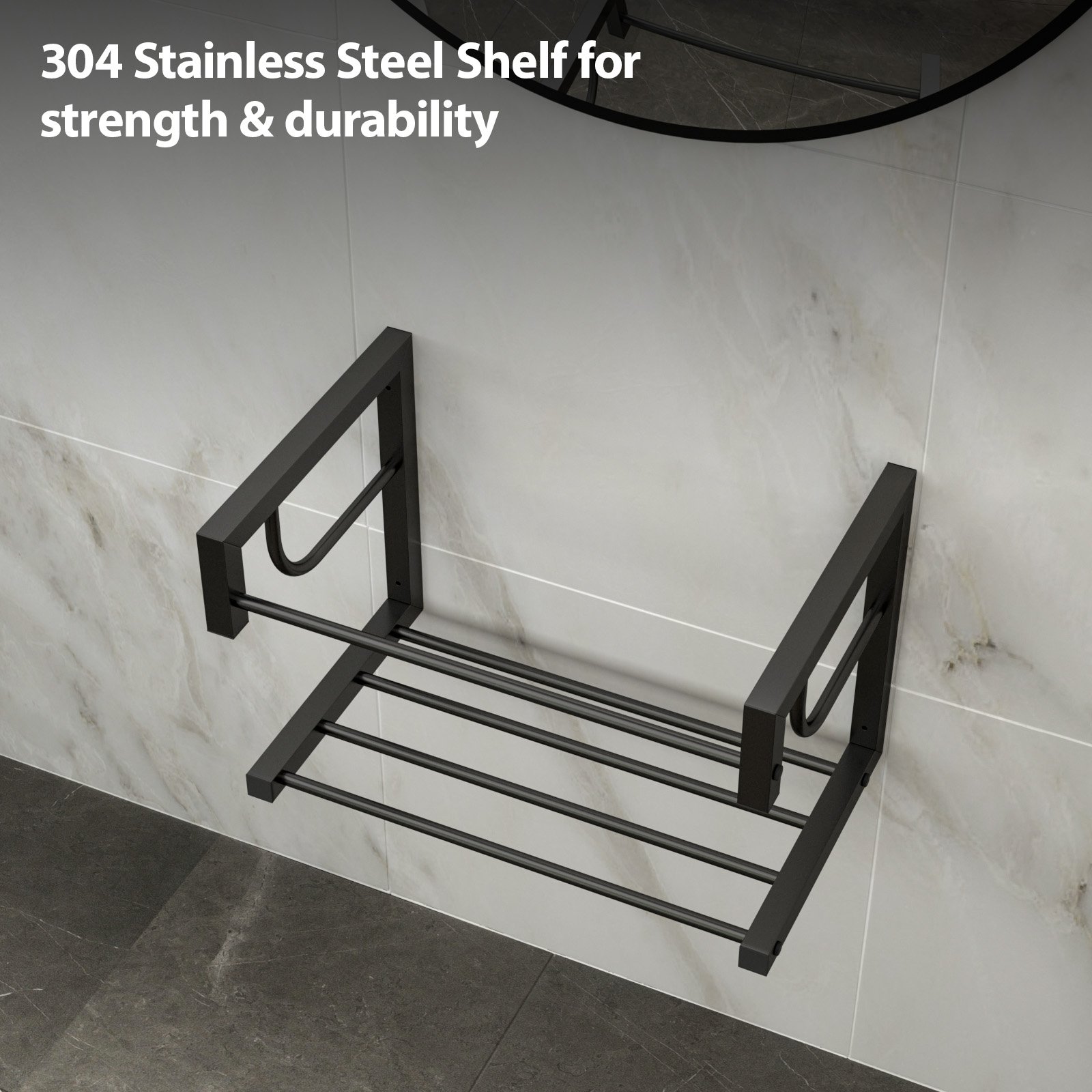 Wall Mounted Rectangular Bathroom Sink With Towel Bar & Overflow - White - Image 6