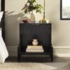 Modern Fluted Drawer Nightstand With Open Cubby - Black - Image 4
