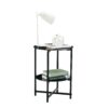 Tempered Glass End Table (Set of 2), Round Coffee Table For Bedroom Living Room Office - Black - Image 10