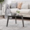 Modern Wooden Coffee Table With Storage Shelf - Gray - Image 4