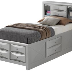 Marilla - Twin Storage Bed - Silver Champagne