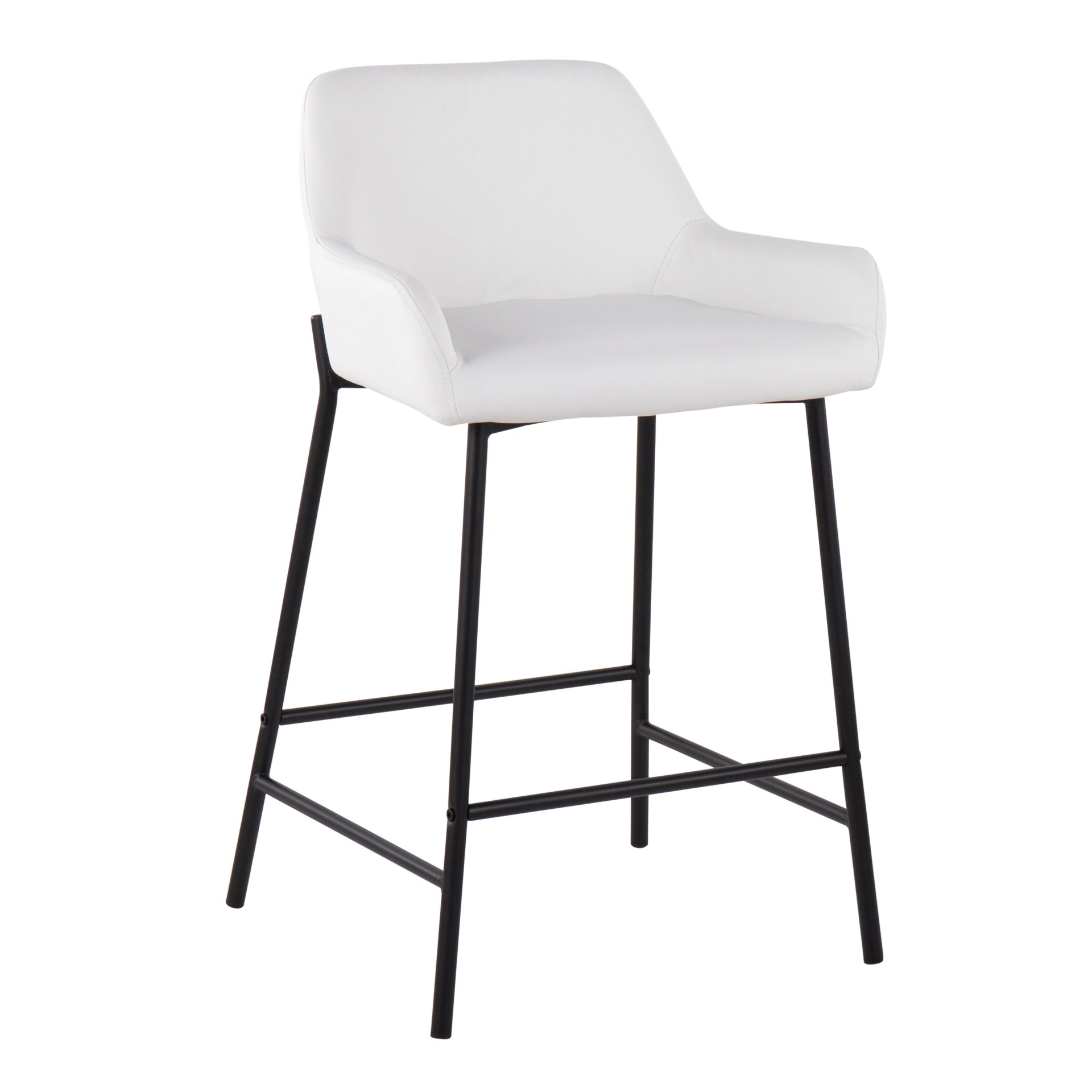 Daniella - Industrial, Fixed Height Counter Stool (Set of 2) - Black / White - Image 2