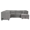 U-Shaped Sectional Sofa Pull Out Sofa Bed With Two USB Ports, Two Power Sockets, Three Back Pillows And A Storage Chaise For Living Room - Light Gray - Image 8