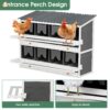 Wooden Chicken Nesting Box With 2 Egg Collection Drawers - White / Gray - Image 2