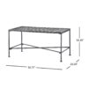 Luna - Outdoor Iron Coffee Table - Black Brush Silver - Image 3