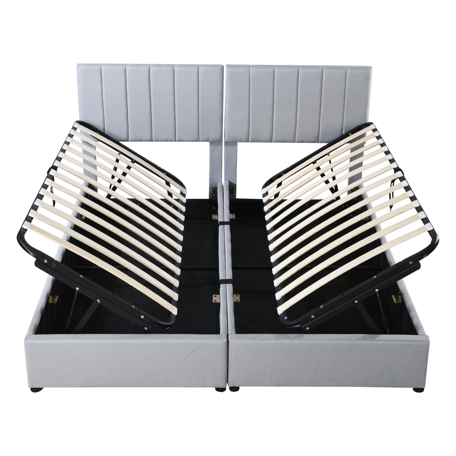 King Size Upholstered Platform Bed With A Hydraulic Storage System - Gray - Image 4