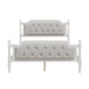 Full Size Traditional Style Solid Bed Frame With Upholstered Tufted Headboard, No Box Spring Needed - Antique White - Image 7
