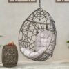 Marlin Hanging Egg Chair Basket With Teardrop Design - Gray - Image 4
