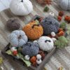 Knite Pumpkin Ornament Decor For Holiday Harvest Festival Fall Festival & Thanksgiving (Set of 4) - Gray - Image 11