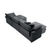 Modern Oversized Modular Cushion Sofa With Ottoman Corduroy L Shaped Low Back Deep Seating Sofa Set - Gray - Image 15