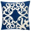 Dora - Vintage Vine Pillow Cover With Matching Back - Indigo - Image 6