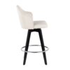 Ahoy - Contemporary Fixed Height Counter Stool Round Chrome Footrest (Set of 2) - Cream / Black - Image 3