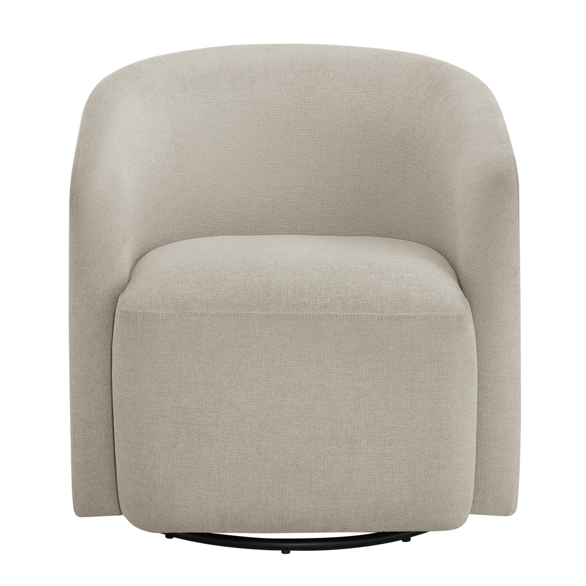 Ardena - Modern Sea Oat Swivel Barrel Chair - Beige - Image 13