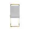 Dining Chairs (Set of 4), Side Dining Room Chairs With Golden Legs, Kitchen Chairs With Padded Seat High Back - White - Image 11