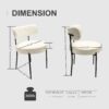 Modern Extendable Dining Table Set For 6 - 8, Curved Backrest Upholstered Chairs With Metal Legs - Gray / White - Image 14