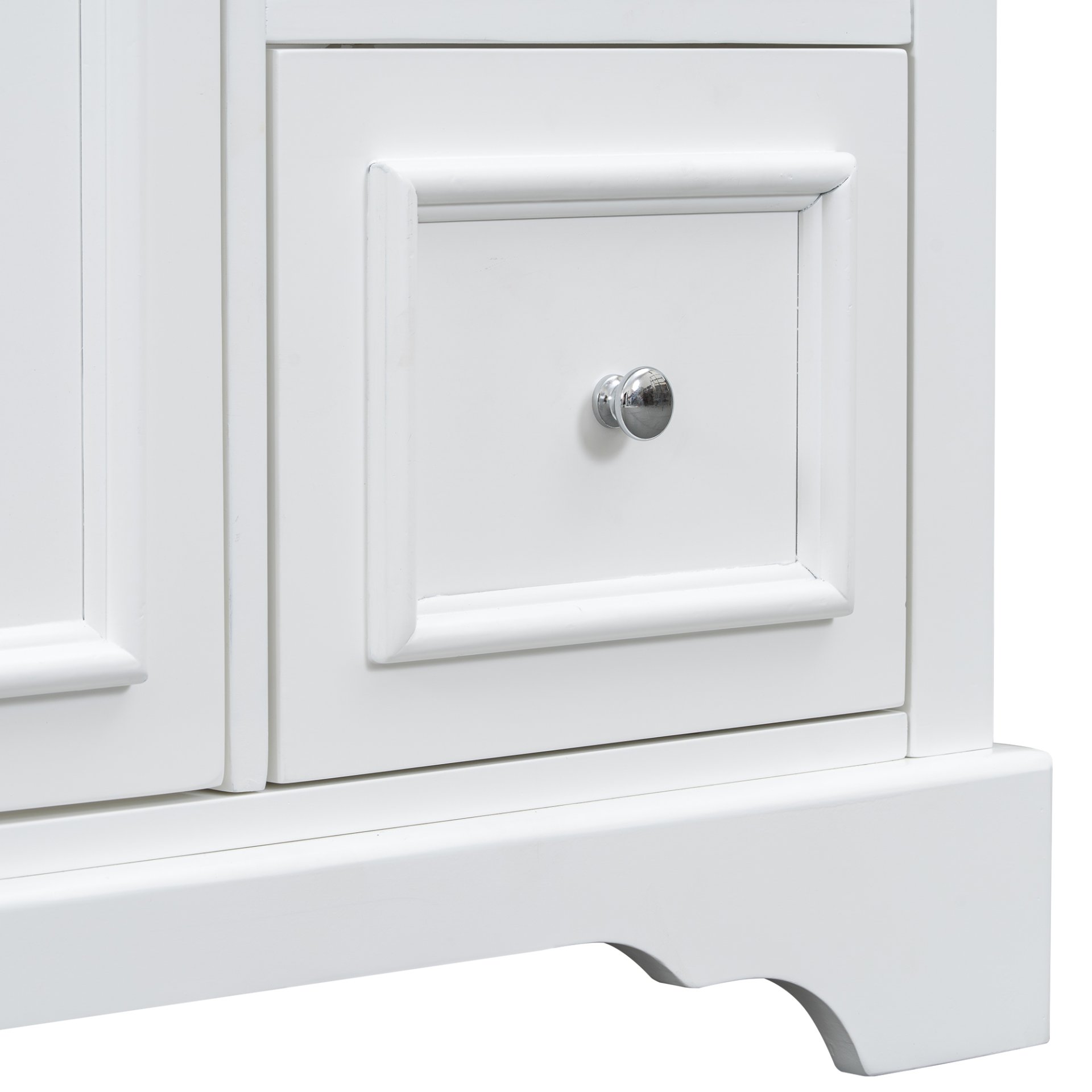 36" Transitional Bathroom Vanity With Sink, Soft Close Doors, Adjustable U Shelf, 3 Drawers - White - Image 16