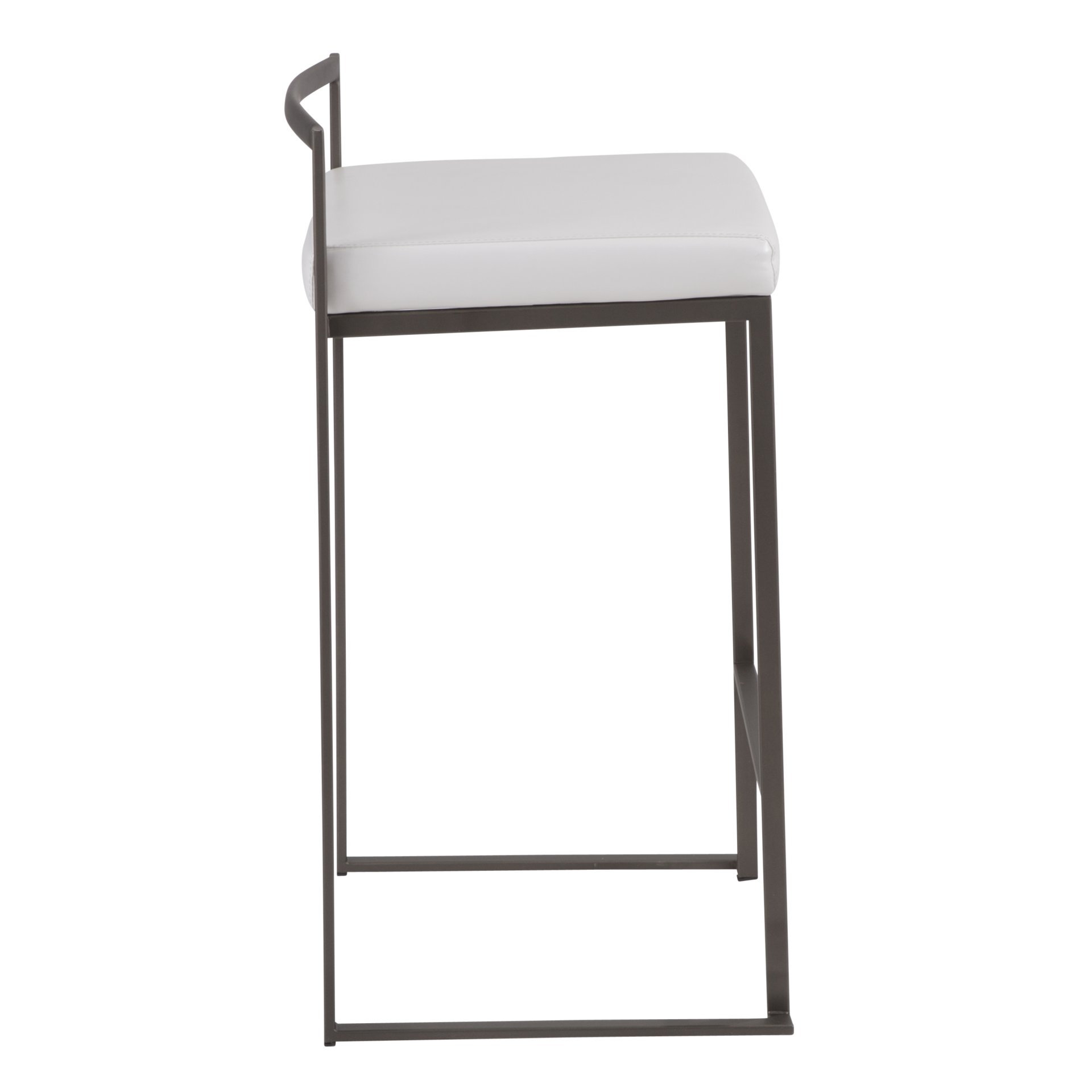 Fuji - Industrial Stackable Counter Stool (Set of 3) - White - Image 3
