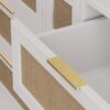 Elegant Rattan Locker With 9 Drawers, Metal Handles, For Kitchen, Living Room, Bedroom - White - Image 8